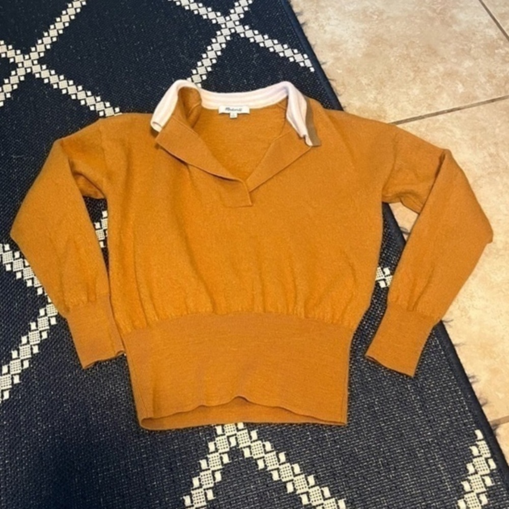 Madewell Colorblock Polo Sweater,
100% merino wool, size XS - Picture 9 of 12